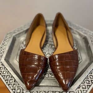 🚫Sold🚫 J Crew D’Orsay Zoi Crocodile flats